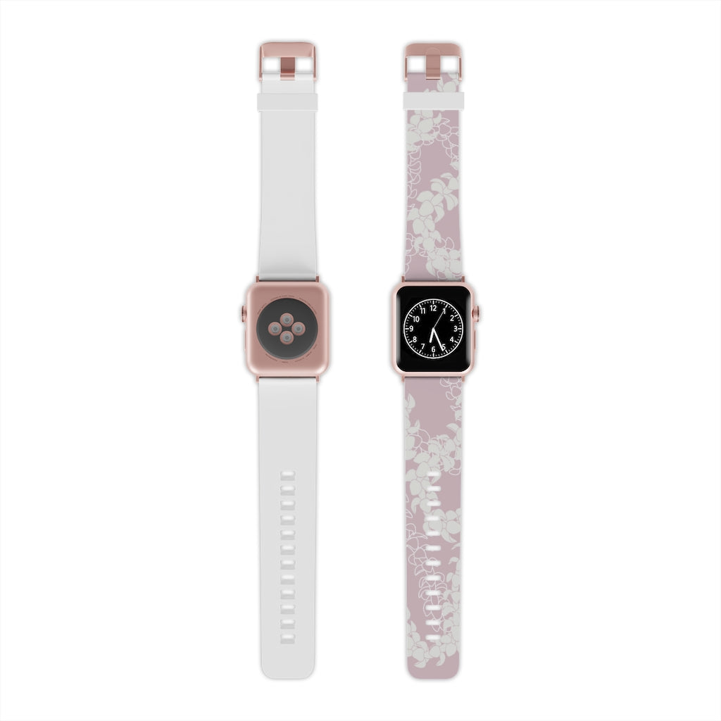 Watch Band for Apple Watch- Puakenikeni Curvilinear Lei (Rosey Pink)