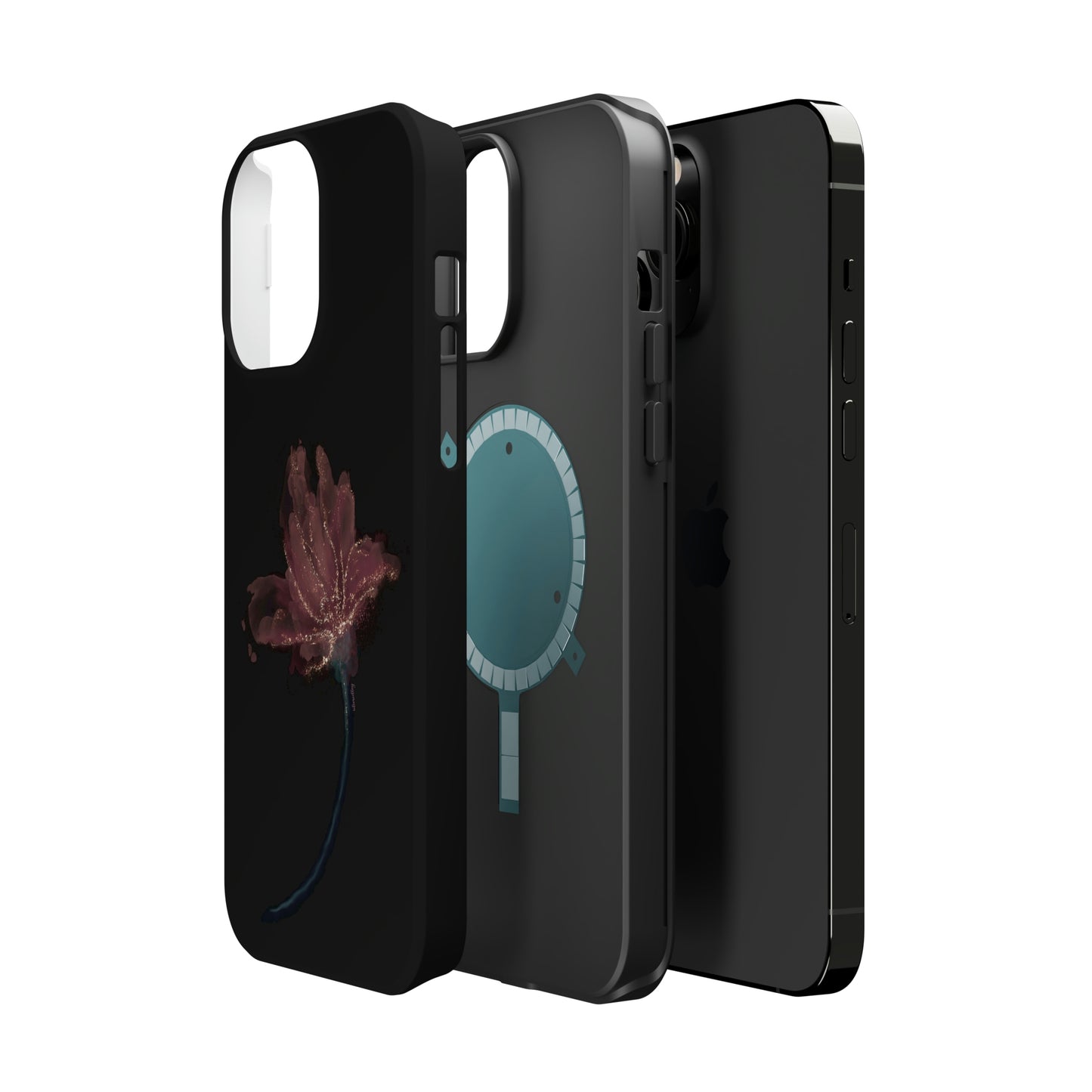 Flower Alcohol Ink Art (Black), MagSafe