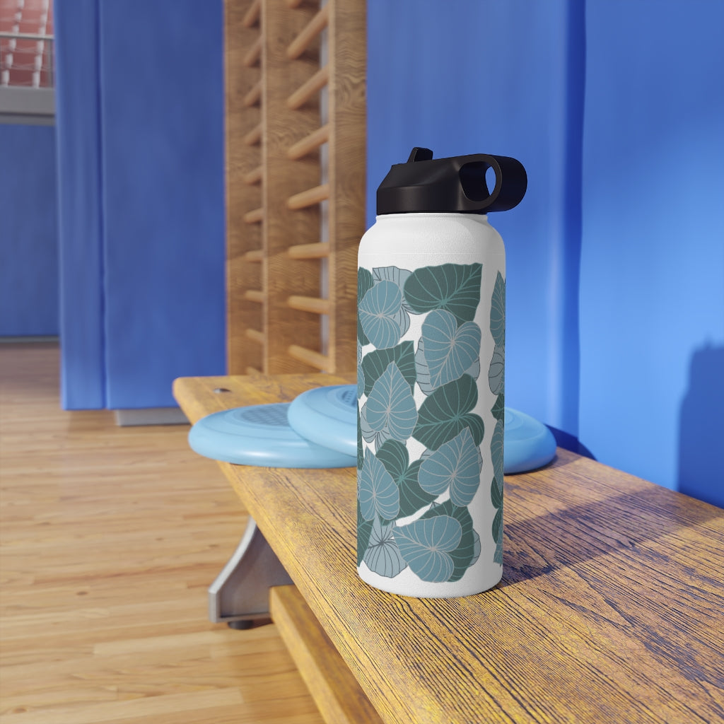 Water Bottle, 3 sizes, Stainless Steel with Sip Straw- Kalo Blues