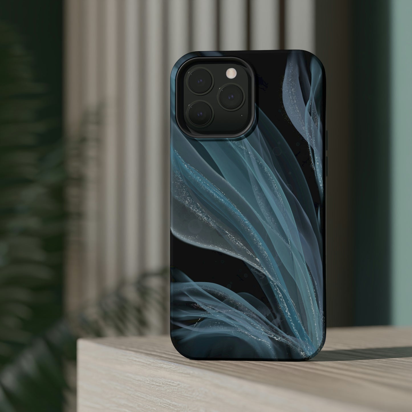 Blue Waves Alcohol Ink Art (Black), MagSafe
