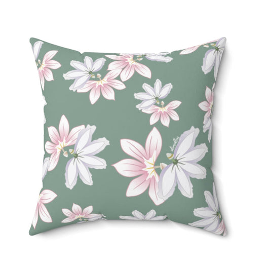 MicroSuede Throw Pillow Cover- Naupaka Love Story (Mantle)