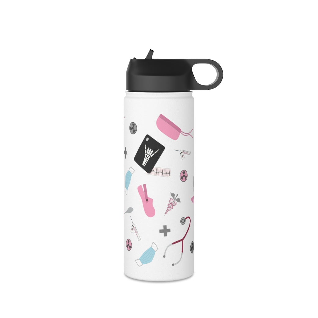Water Bottle, 3 sizes, Stainless Steel with Sip Straw- Women in Medicine