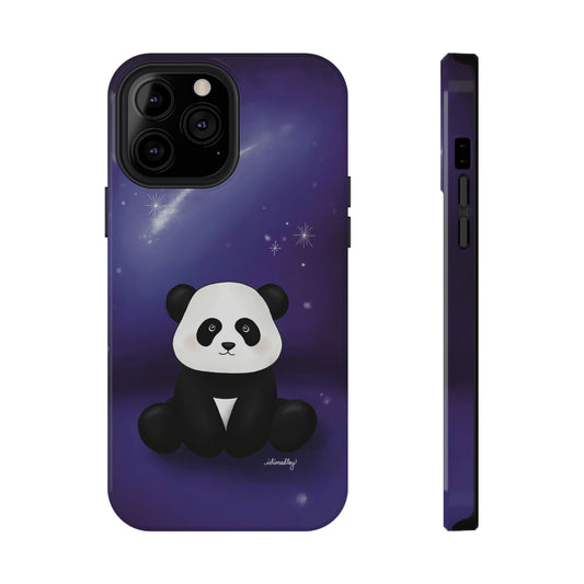 Panda in Purple Starry Night Skies