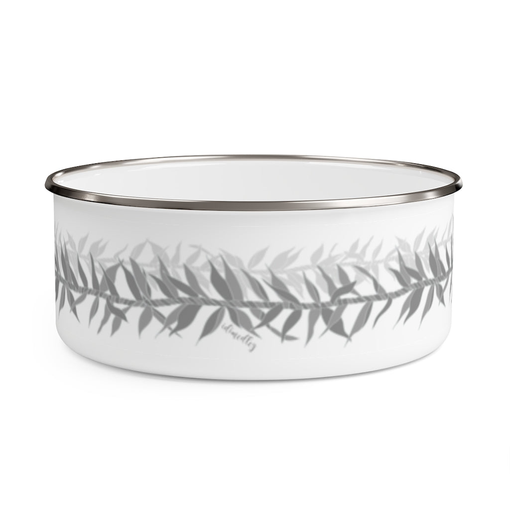 Enamel Bowl- Lucky Ti Leaf Leis