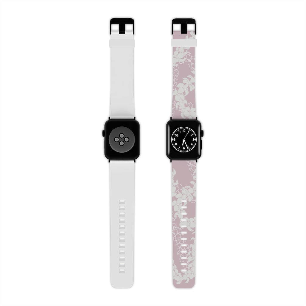 Watch Band for Apple Watch- Puakenikeni Curvilinear Lei (Rosey Pink)