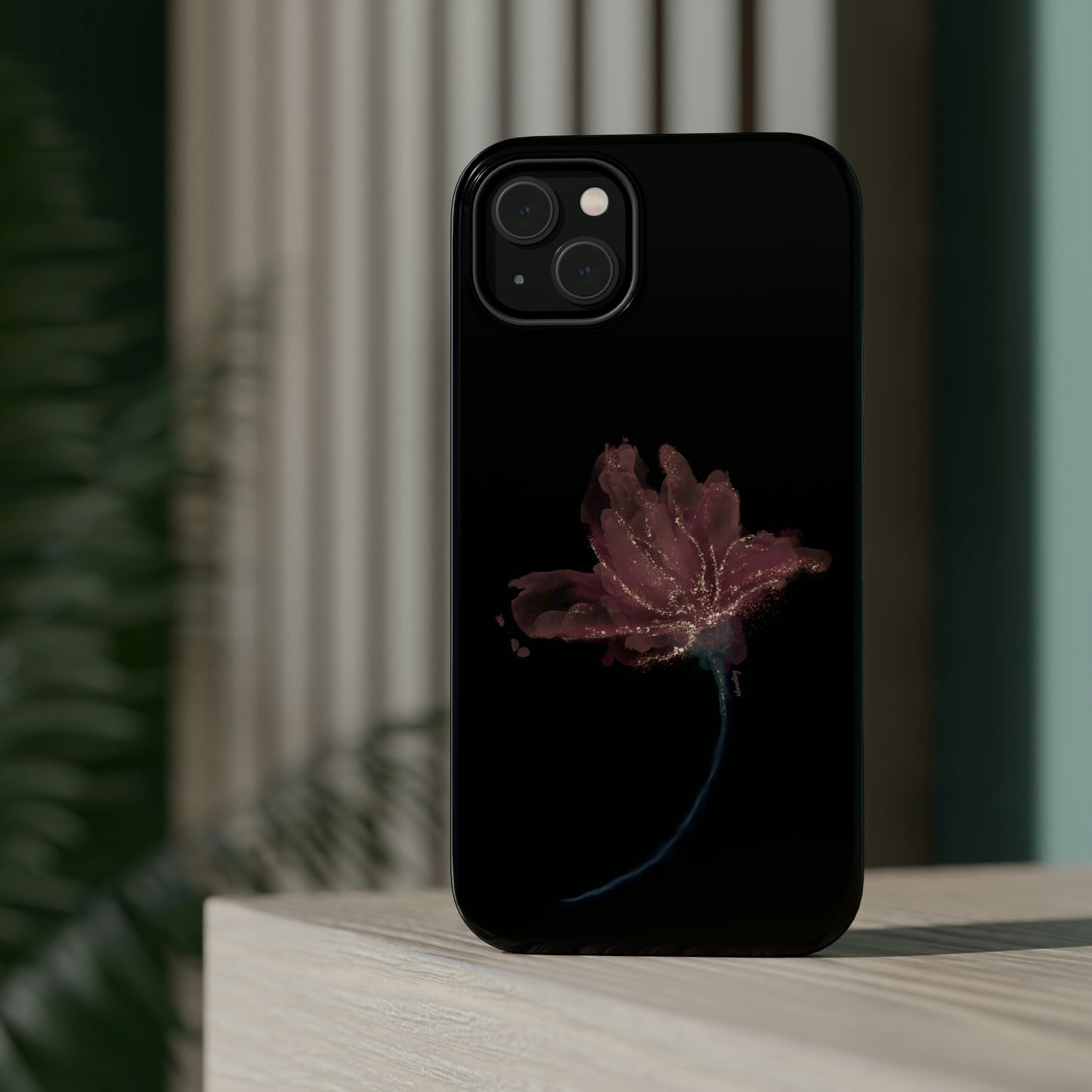 Flower Alcohol Ink Art (Black), MagSafe