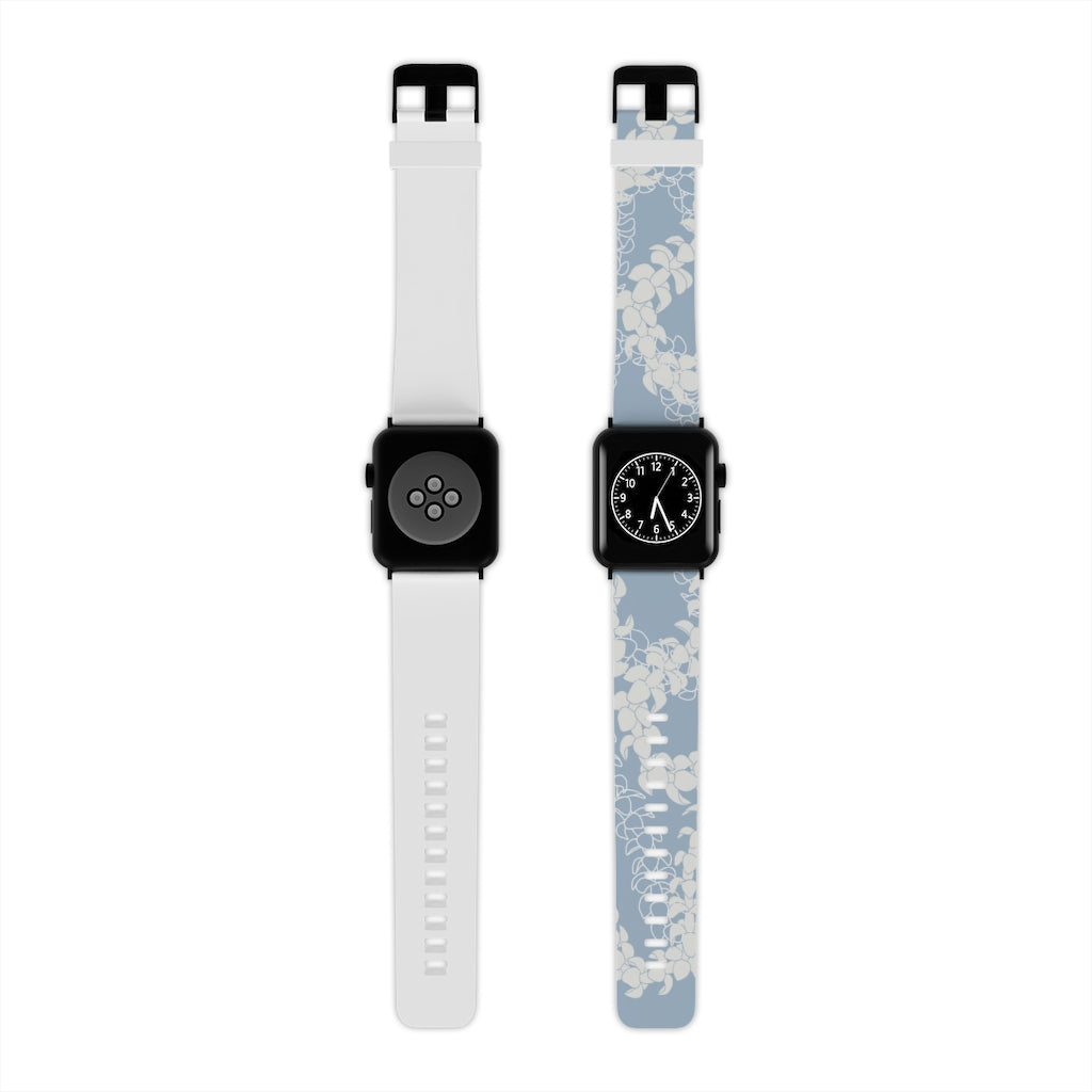 Watch Band for Apple Watch- Puakenikeni Curvilinear Lei (Blue)