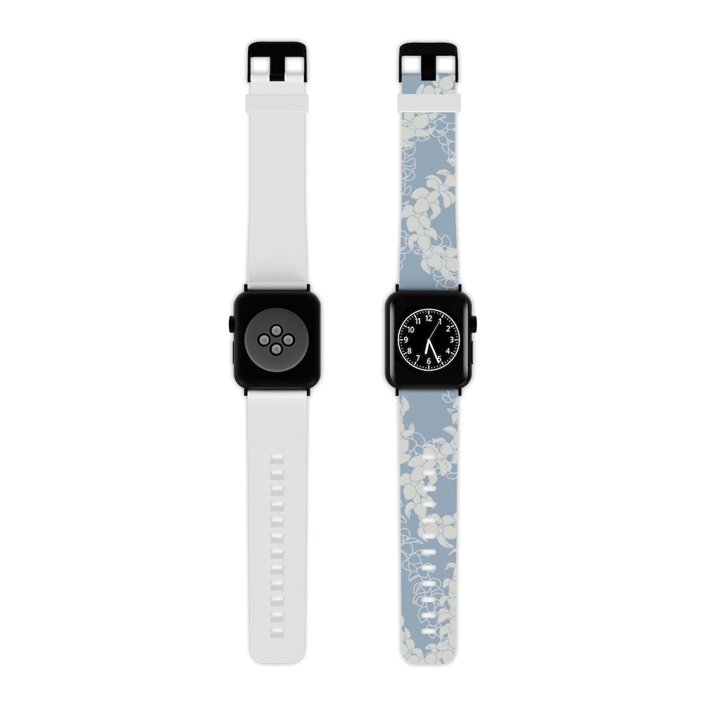 Watch Band for Apple Watch- Puakenikeni Curvilinear Lei (Blue)
