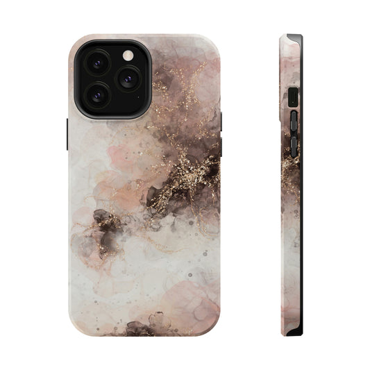 Peach and Beige Geode Alcohol Ink Art, MagSafe