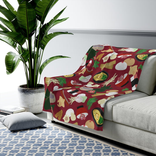 Velveteen Blanket- Broke Da Mouth (Red)
