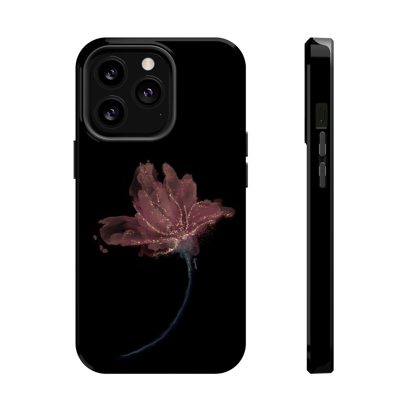 Flower Alcohol Ink Art (Black), MagSafe