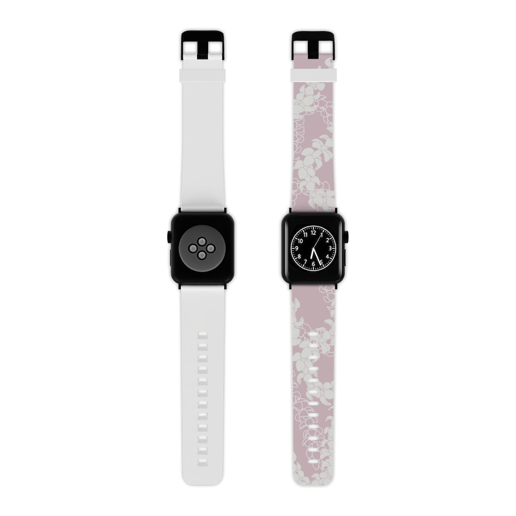 Watch Band for Apple Watch- Puakenikeni Curvilinear Lei (Rosey Pink)