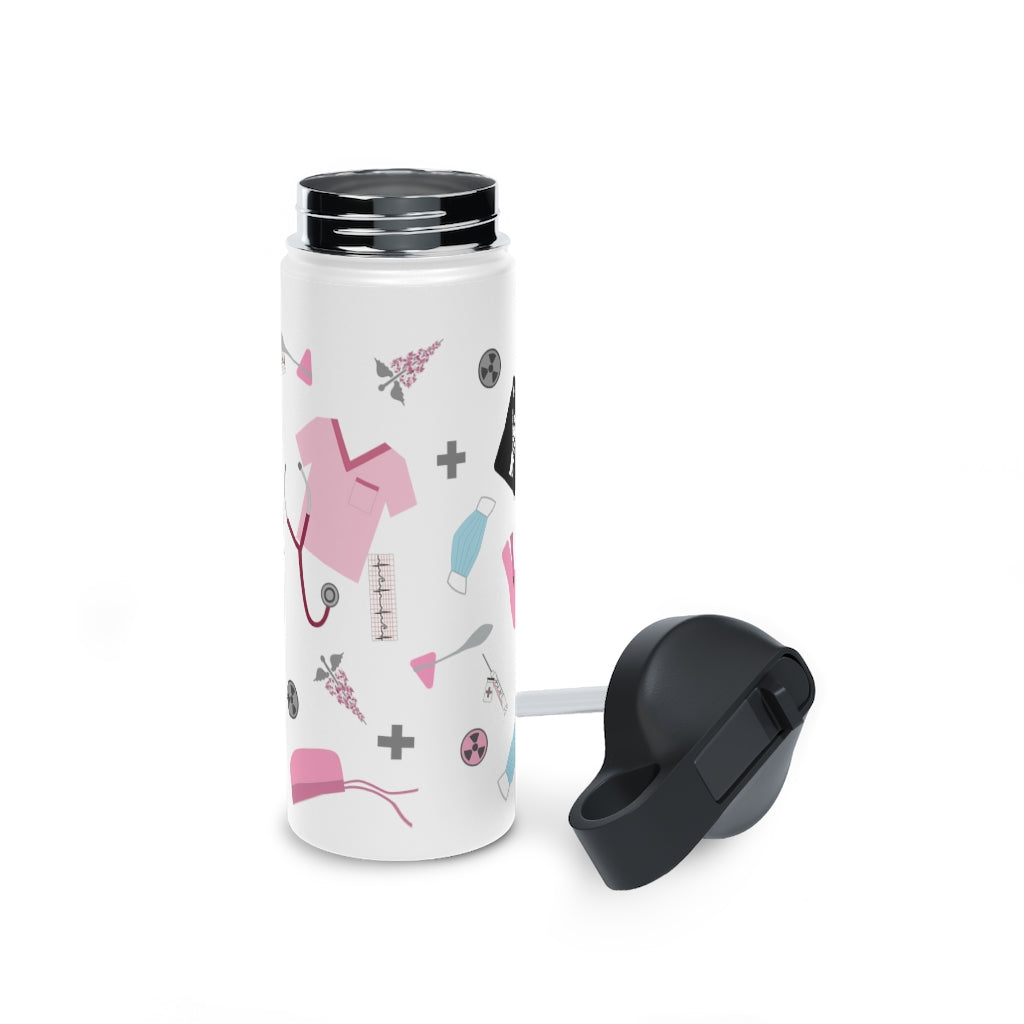 Water Bottle, 3 sizes, Stainless Steel with Sip Straw- Women in Medicine