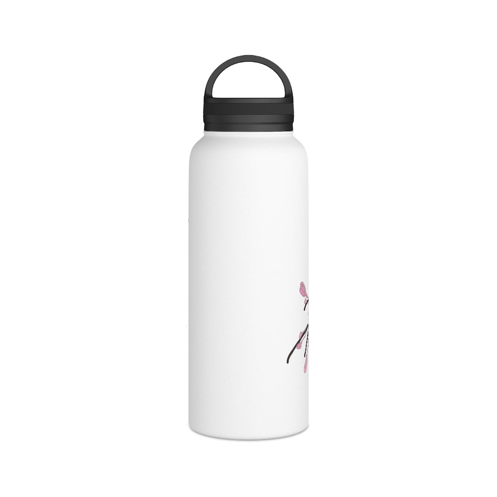 Water Bottle, 3 sizes, Stainless Steel with Handle Lid- Sakura Blooms