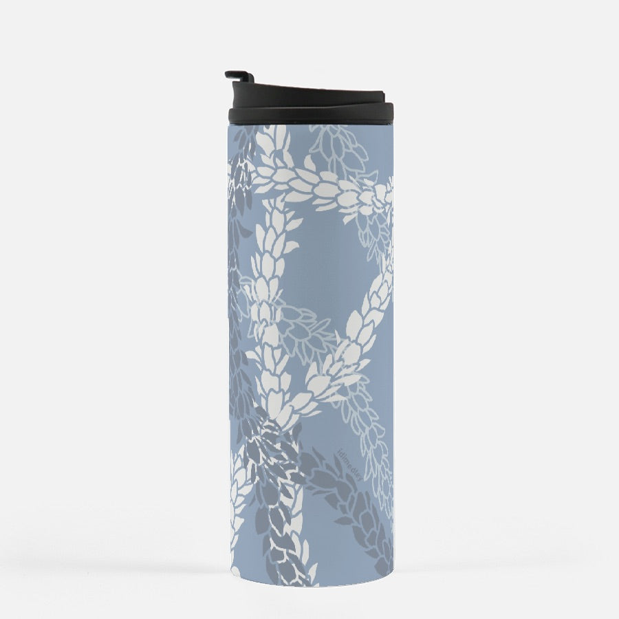 Thermal Tumbler 16 oz- Pikake Wishes (Cyan Blue)