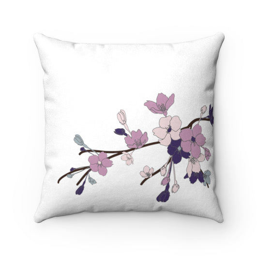 MicroSuede Square Pillow Case- Sakura Blooms Hoseki