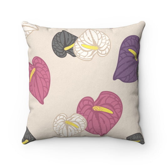 MicroSuede Square Pillow Case- Anthuriums Abound Beach Sunset