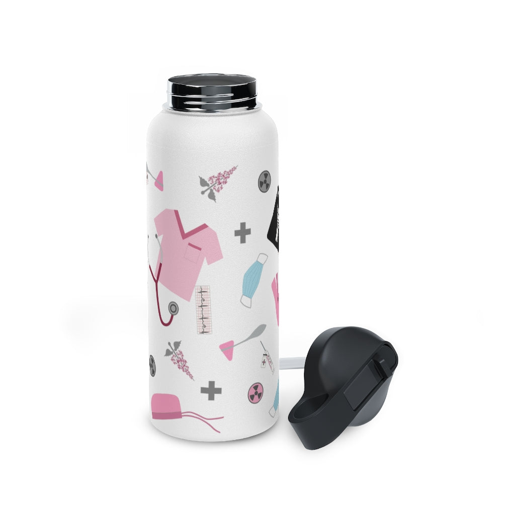 Water Bottle, 3 sizes, Stainless Steel with Sip Straw- Women in Medicine