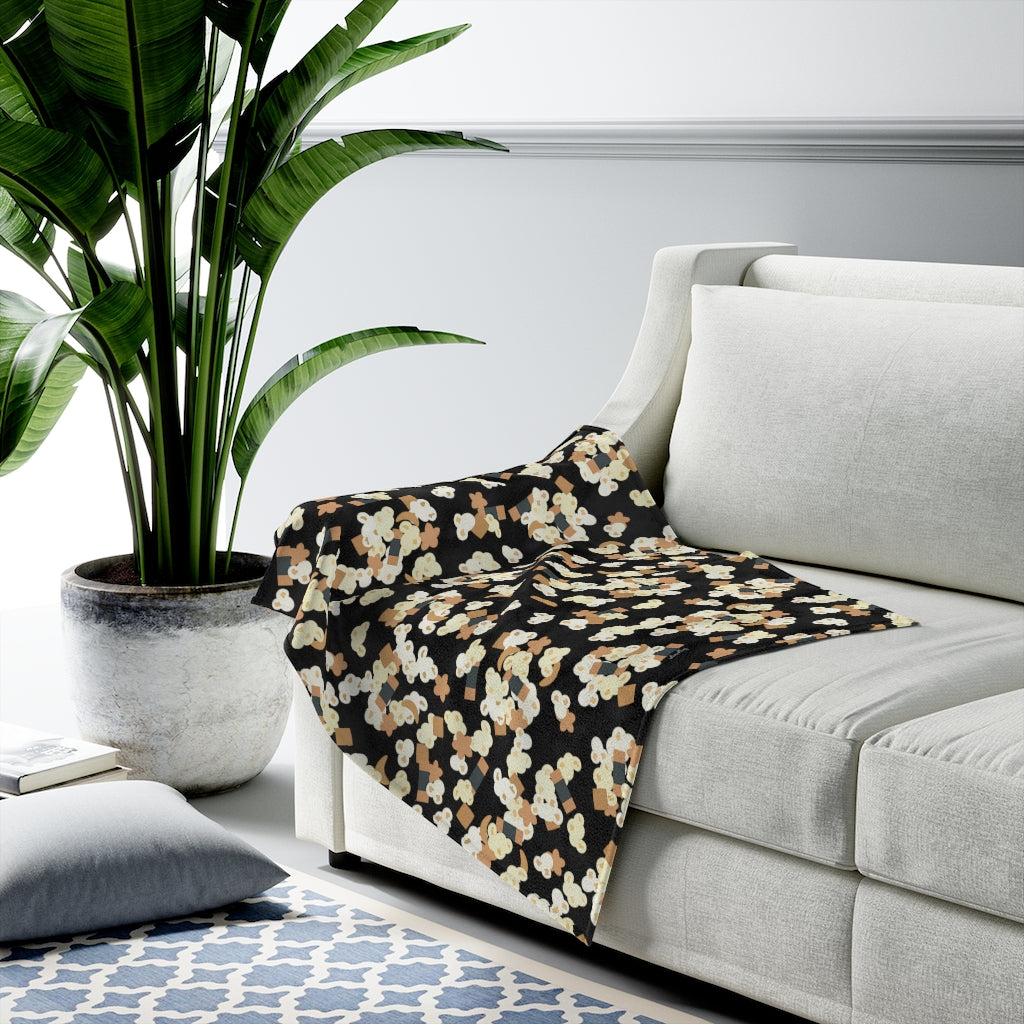 Velveteen Blanket- Hurricane Popcorn (Black)