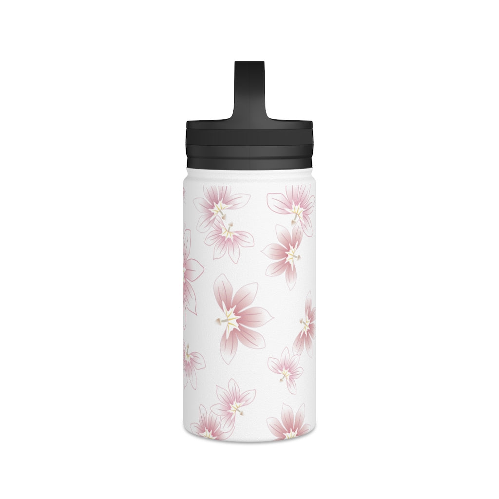 Water Bottle, 3 sizes, Stainless Steel with Handle Lid- Beach Naupaka