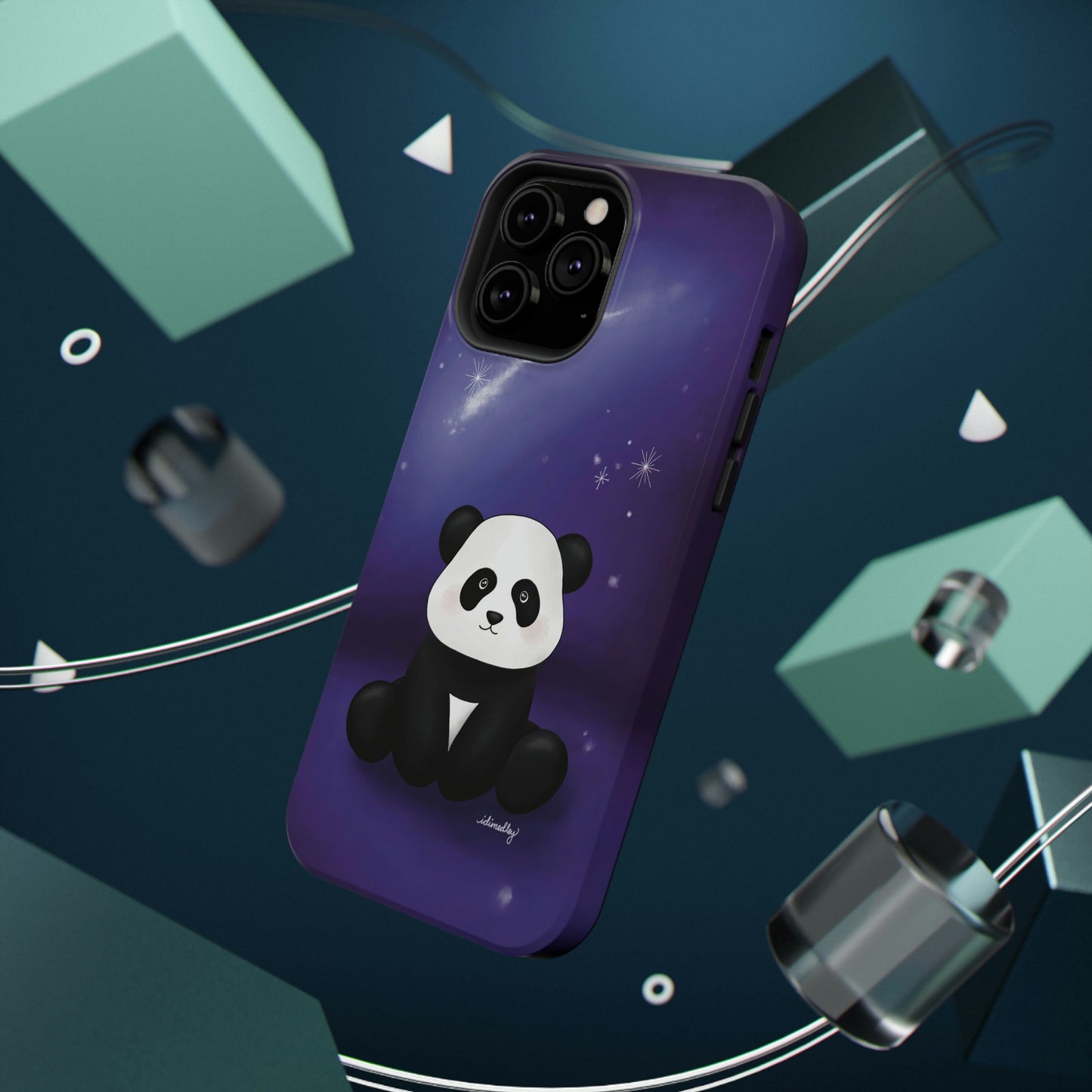 Panda in Purple Starry Night Skies
