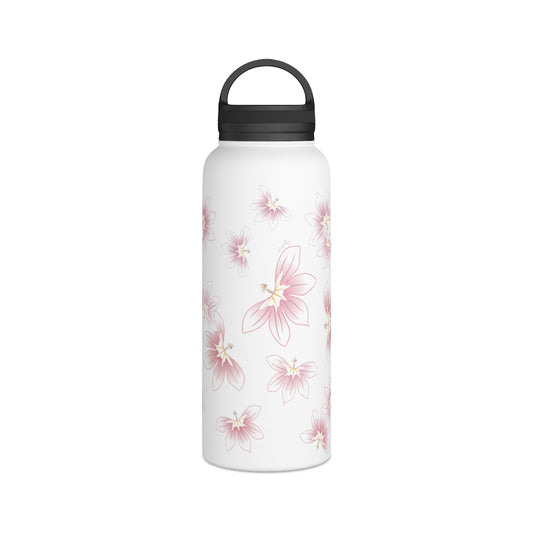 Water Bottle, 3 sizes, Stainless Steel with Handle Lid- Beach Naupaka