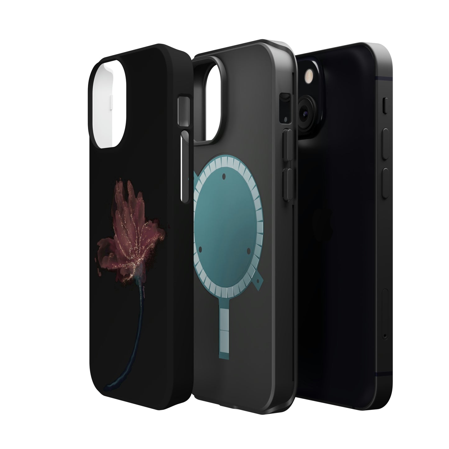 Flower Alcohol Ink Art (Black), MagSafe