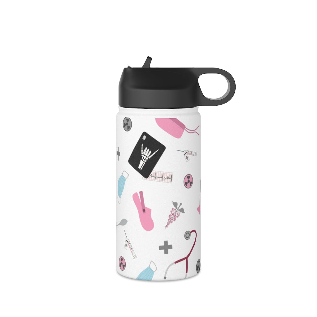 Water Bottle, 3 sizes, Stainless Steel with Sip Straw- Women in Medicine