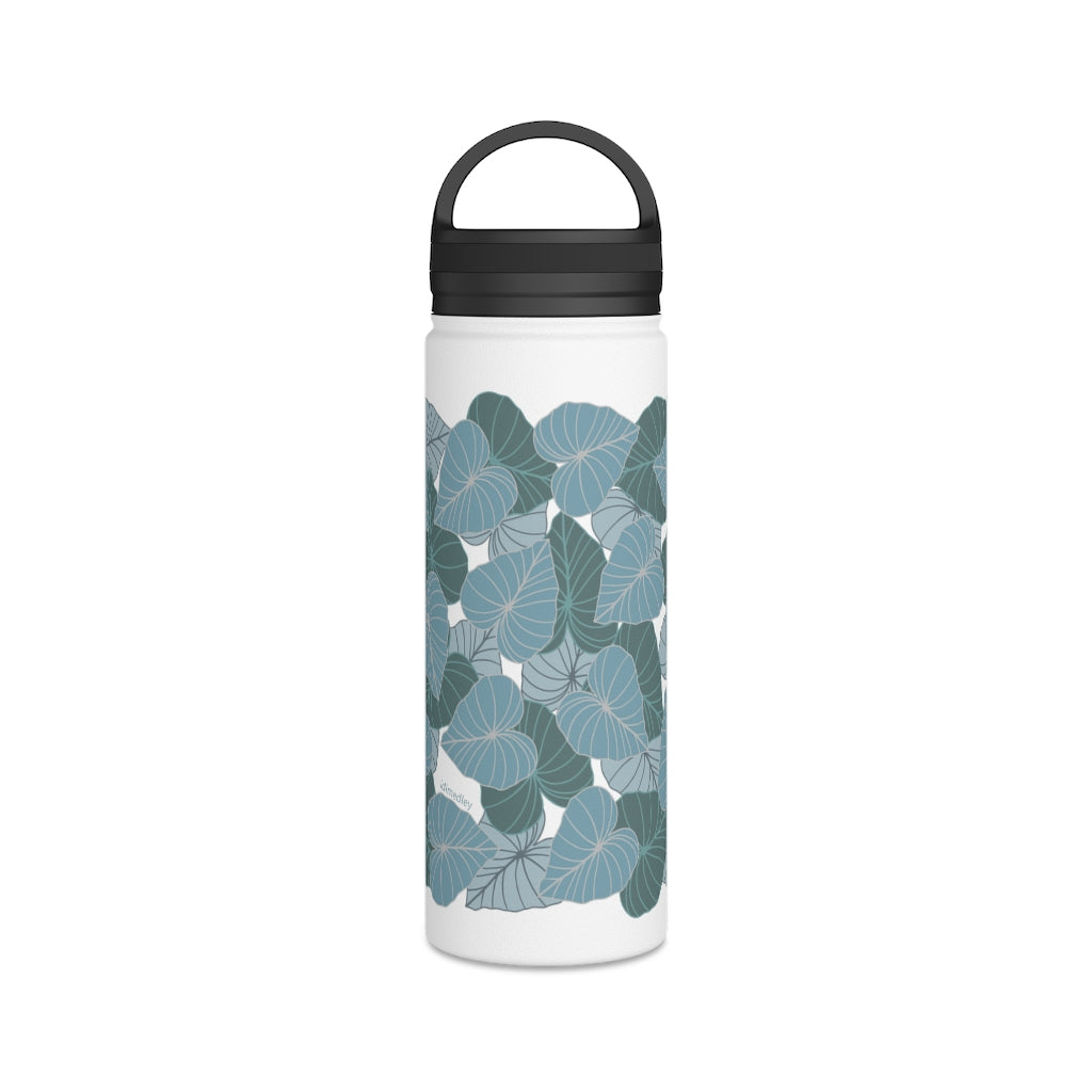 Water Bottle, 3 sizes, Stainless Steel with Handle Lid- Kalo Blues