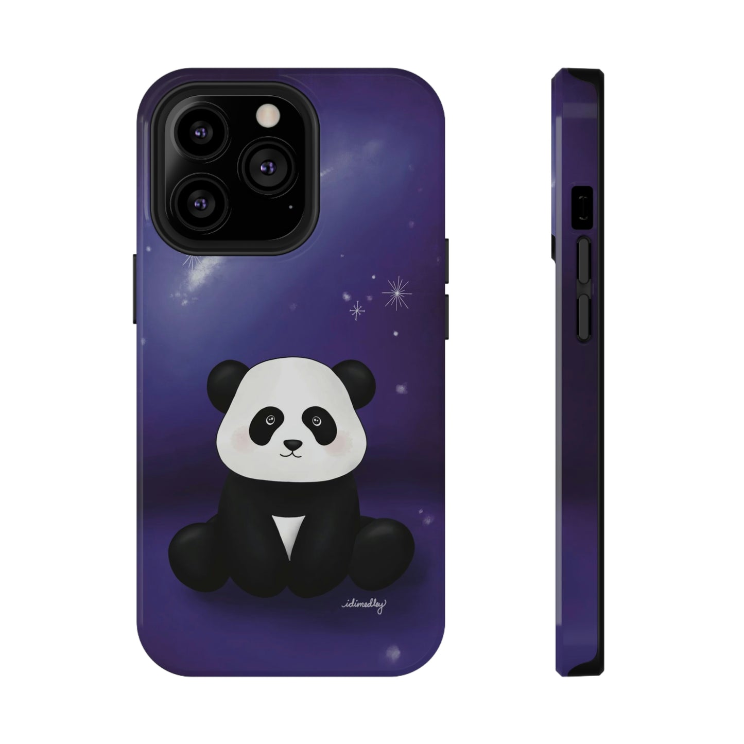 Panda in Purple Starry Night Skies