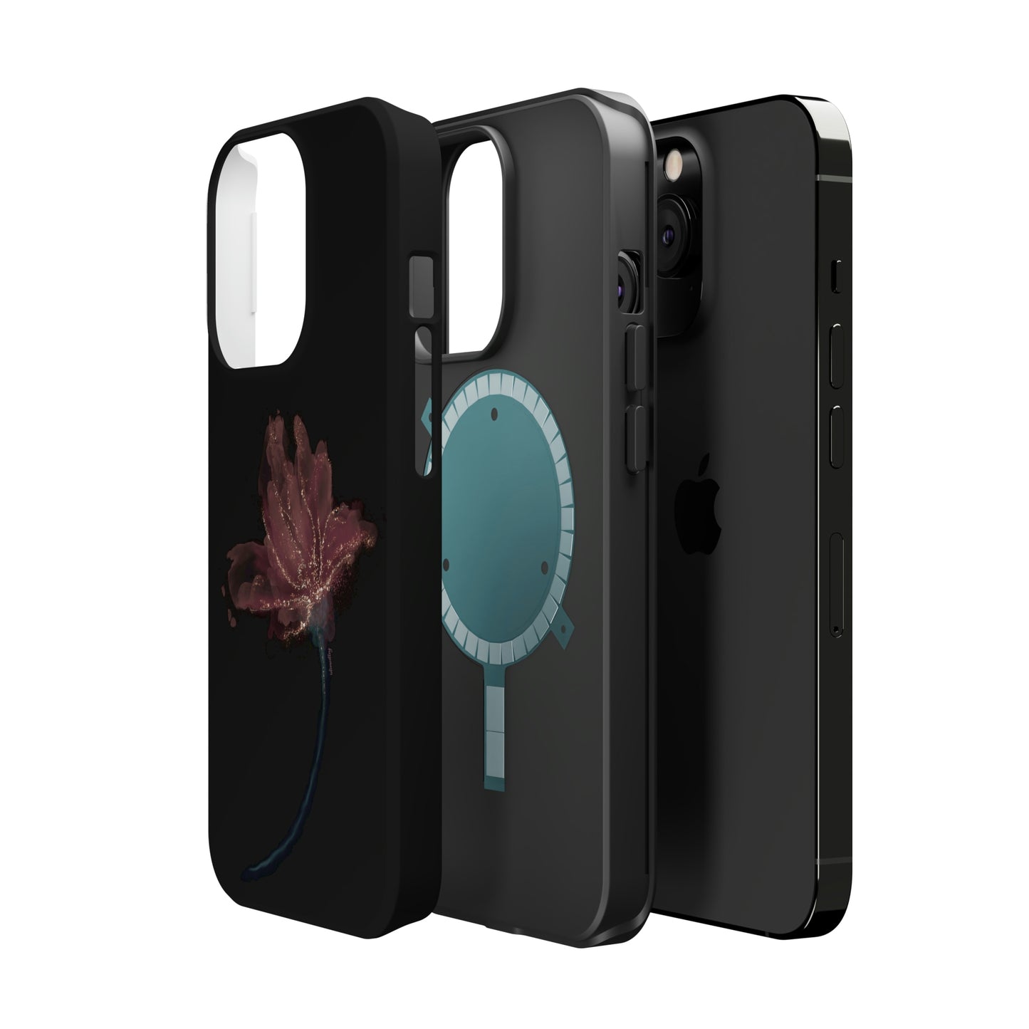 Flower Alcohol Ink Art (Black), MagSafe