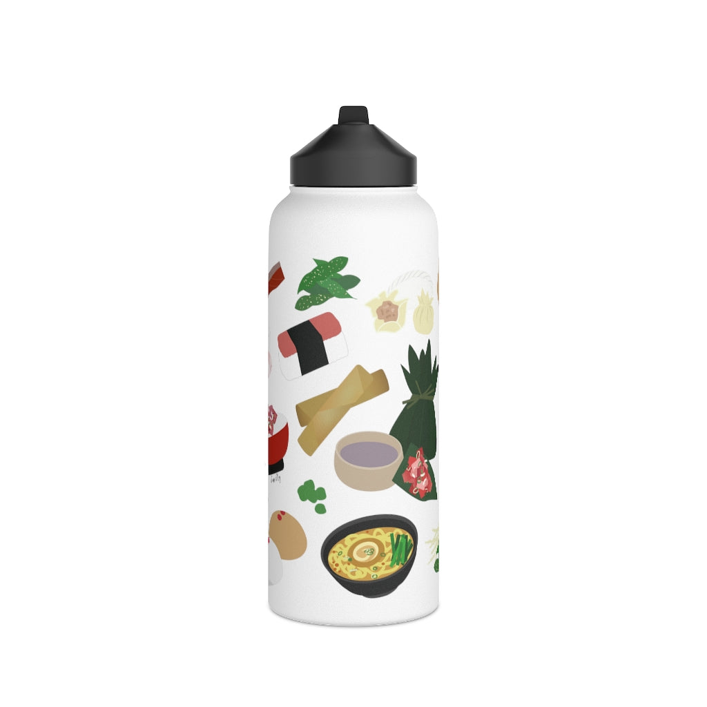Water Bottle, 3 sizes, Stainless Steel with Sip Straw- Broke Da Mouth