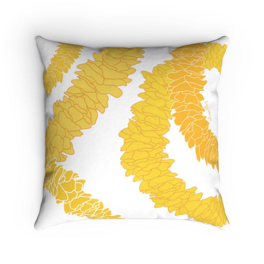 Canvas Throw Pillow Case- Ilima Lei (White)