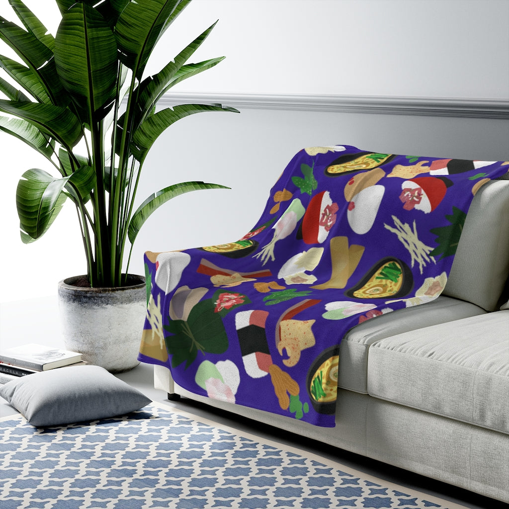Velveteen Blanket- Broke Da Mouth (Blue)