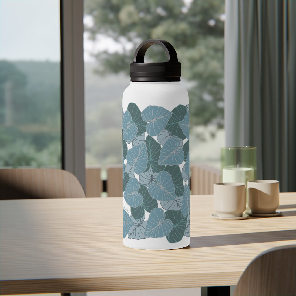 Water Bottle, 3 sizes, Stainless Steel with Handle Lid- Kalo Blues