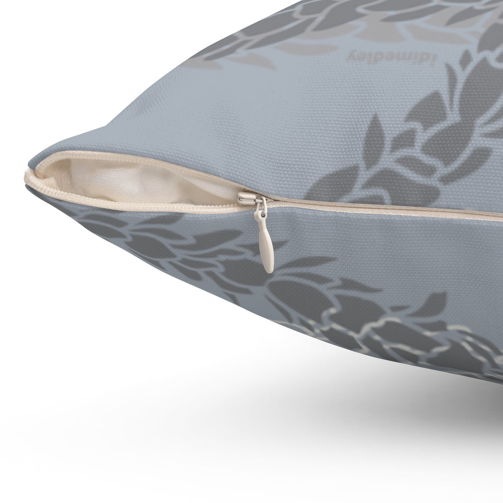 Canvas Throw Pillow Case- Pikake Wishes (Gray)