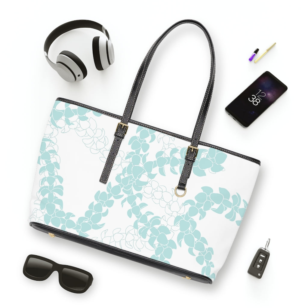 Shoulder Bag- Puakenikeni Curvilinear Lei (Turquiose Splash)
