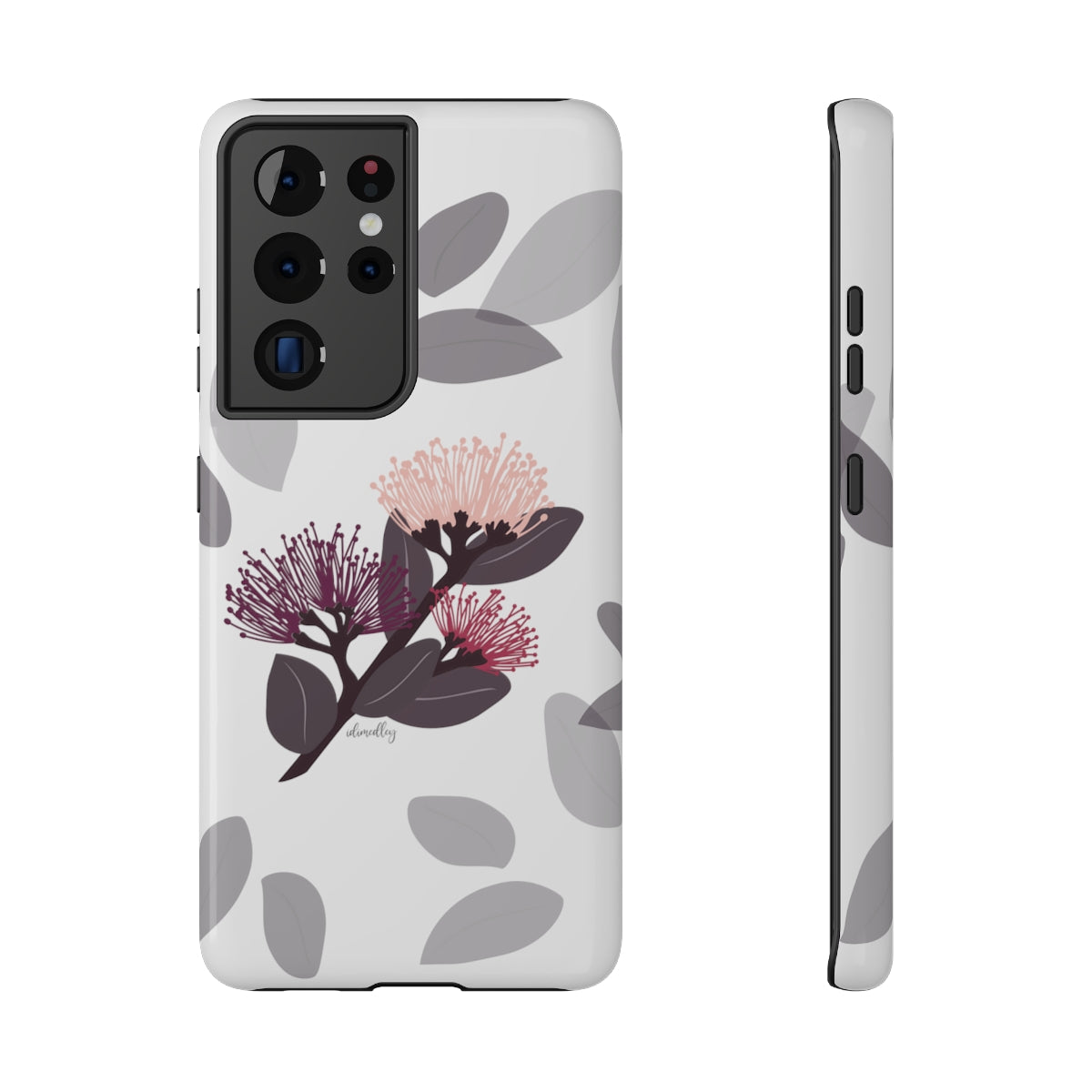 Ohia Branch Blossoms Leaf Background