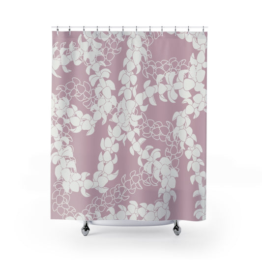 Shower Curtain- Puakenikeni Curvilinear Lei (Rosey Pink)