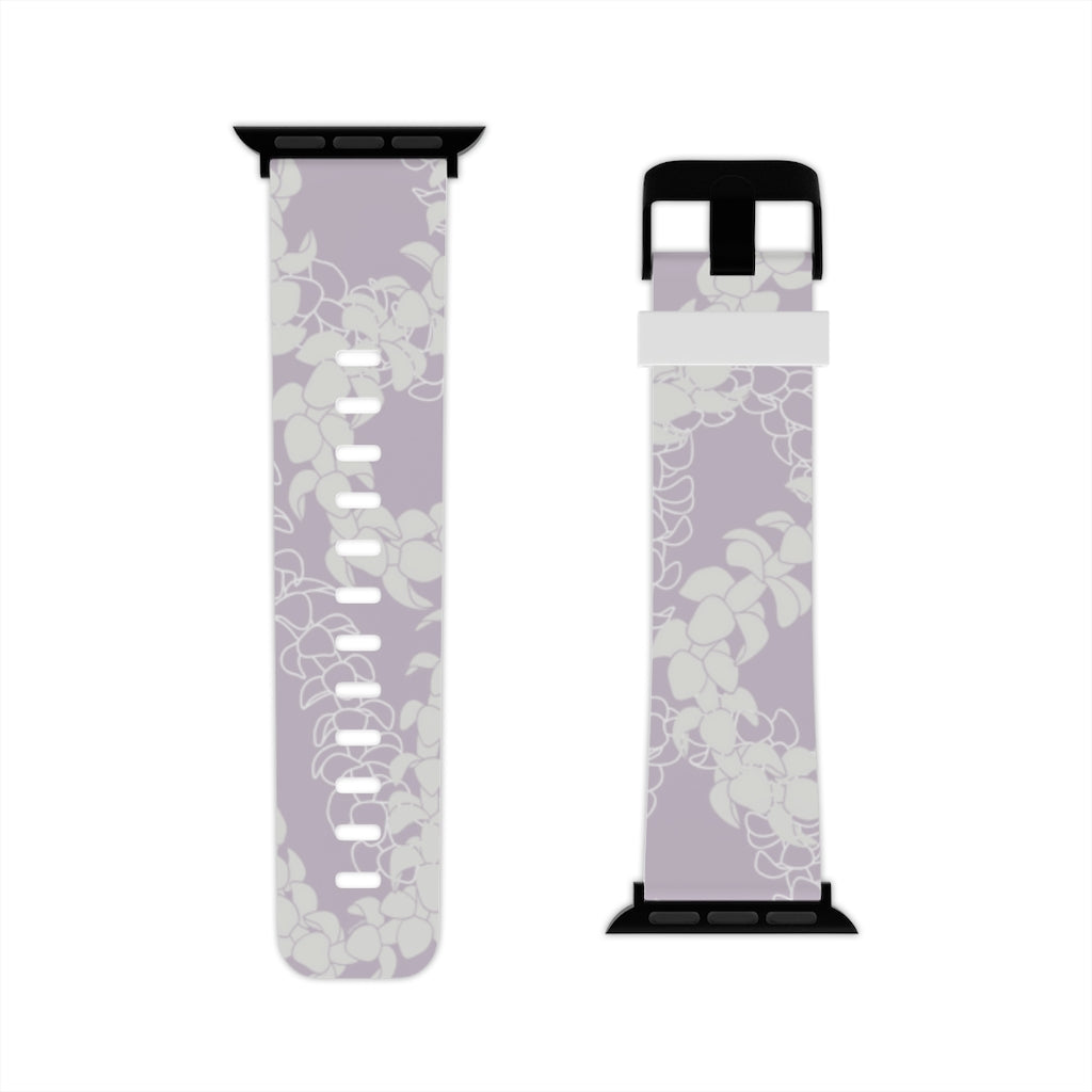 Watch Band for Apple Watch- Puakenikeni Curvilinear Lei (Pinky Periwinkle)