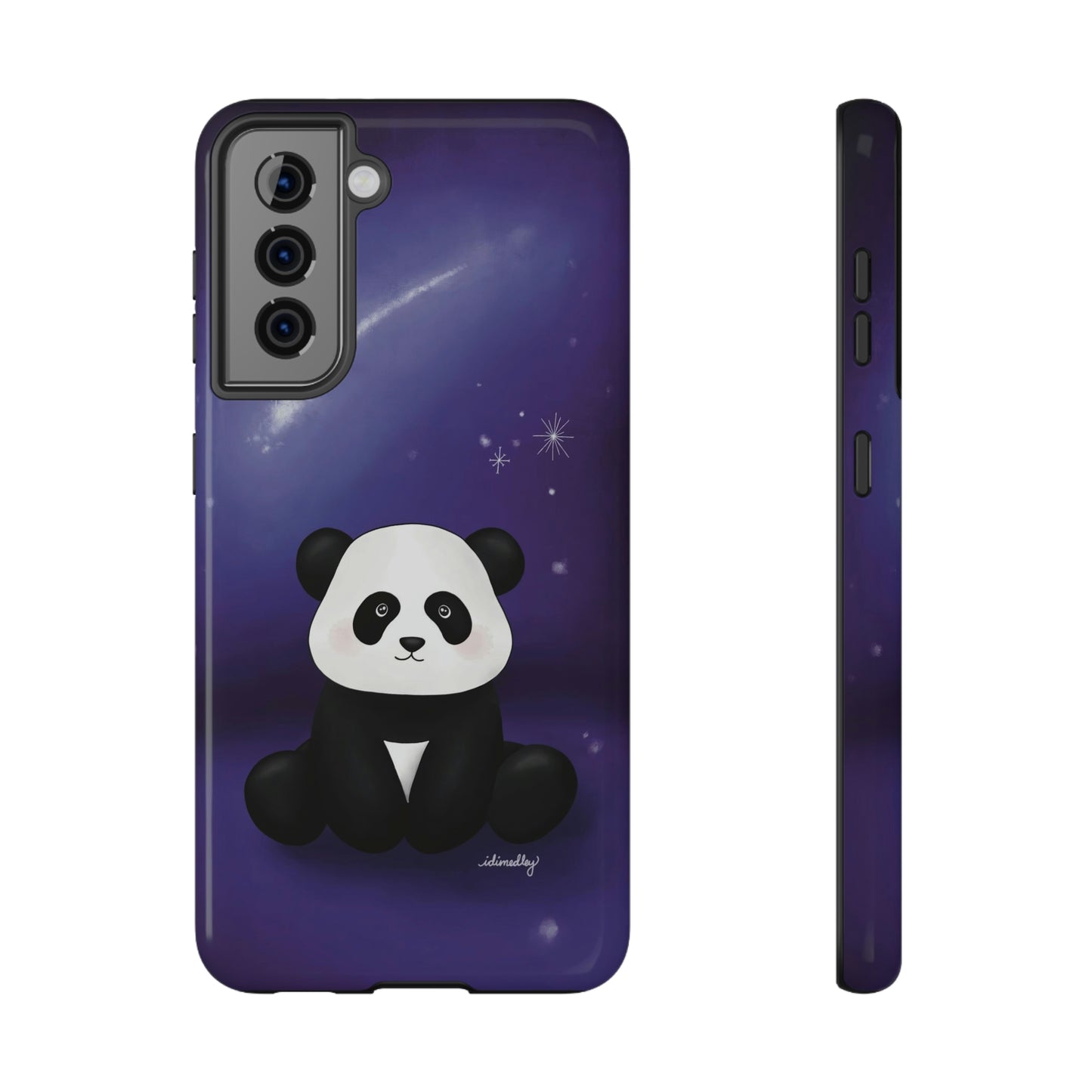 Panda in Purple Starry Night Skies