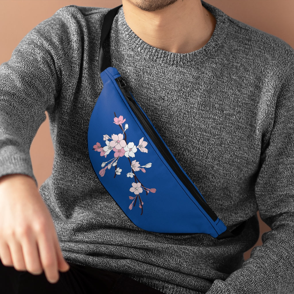 Waist/Hip/Shoulder Pack- Sakura Blooms (Deep Blue Sea)