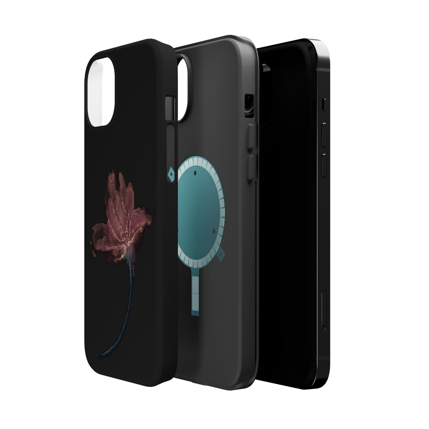 Flower Alcohol Ink Art (Black), MagSafe