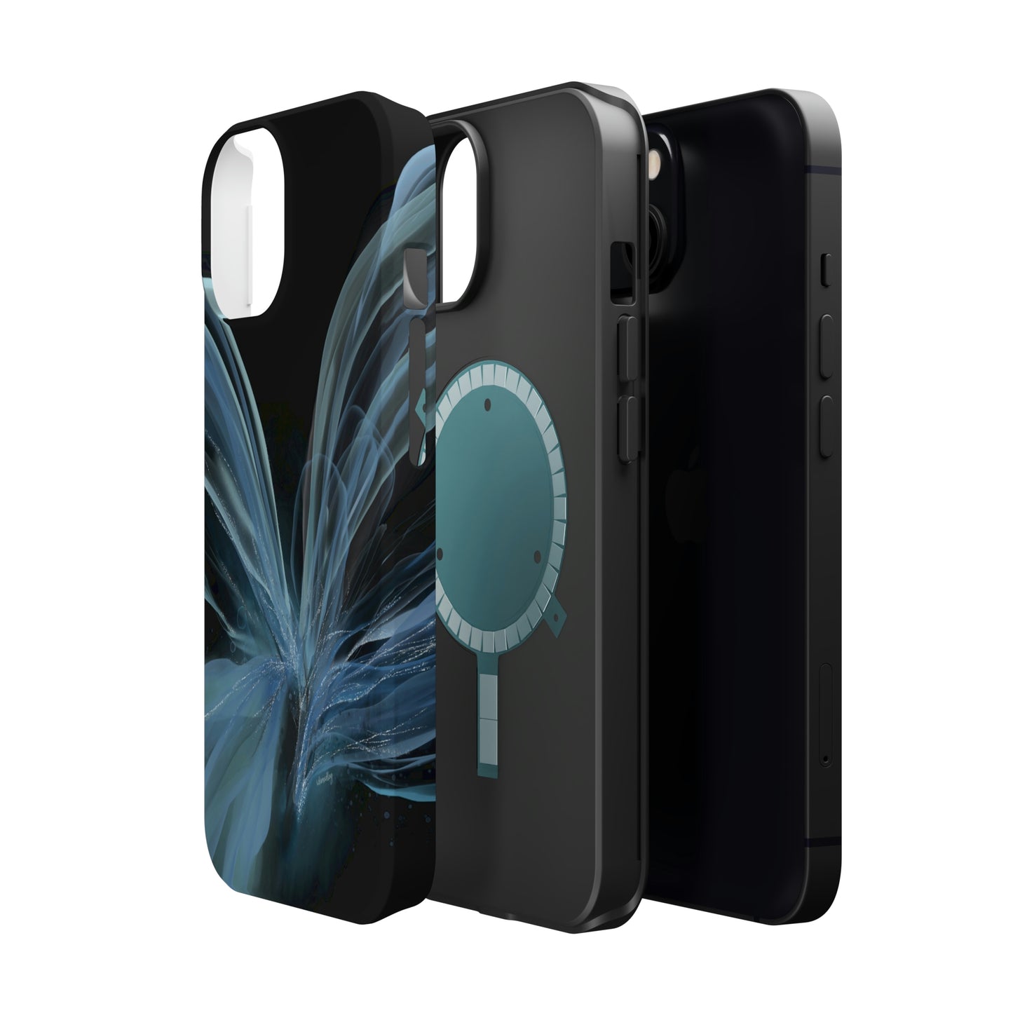 Blue Butterfly Alcohol Ink Art (Black), MagSafe