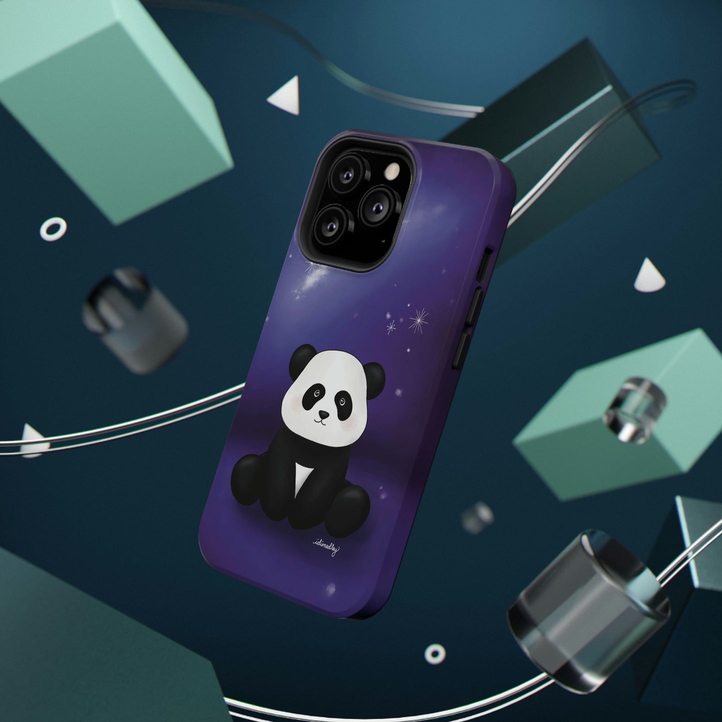 Panda in Purple Starry Night Skies