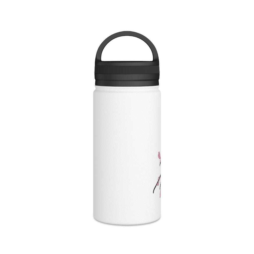 Water Bottle, 3 sizes, Stainless Steel with Handle Lid- Sakura Blooms