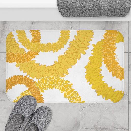 Bath Mat- Ilima Lei (White)
