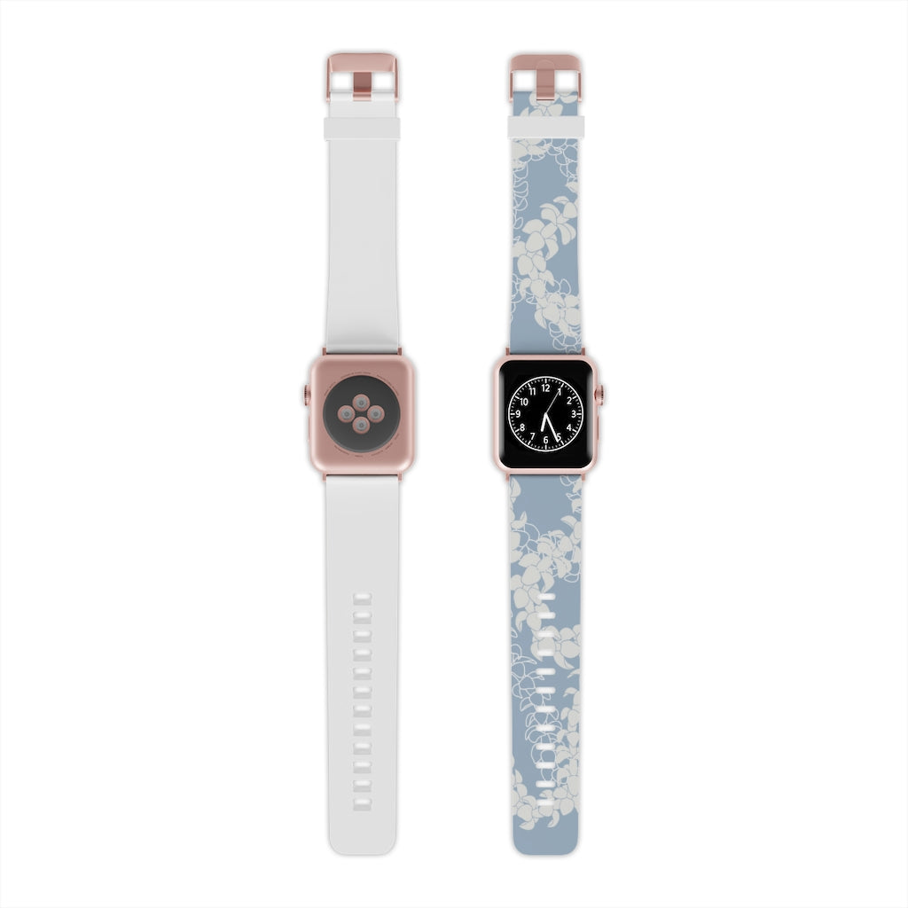 Watch Band for Apple Watch- Puakenikeni Curvilinear Lei (Blue)