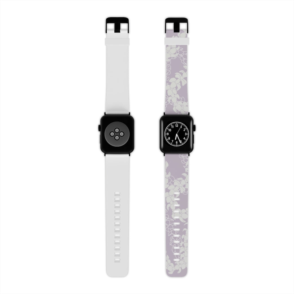 Watch Band for Apple Watch- Puakenikeni Curvilinear Lei (Pinky Periwinkle)