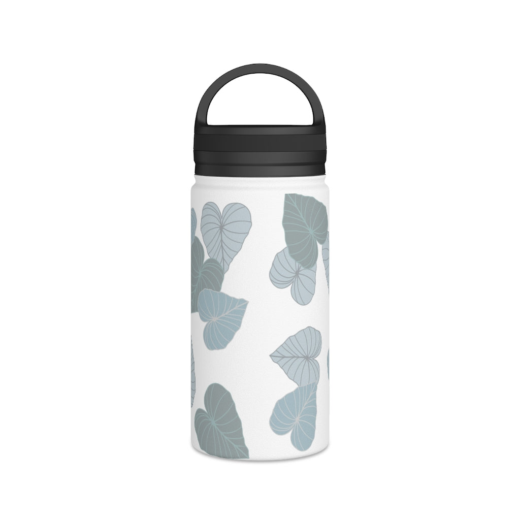 Water Bottle, 3 sizes, Stainless Steel with Handle Lid- Kalo Blue Flurries